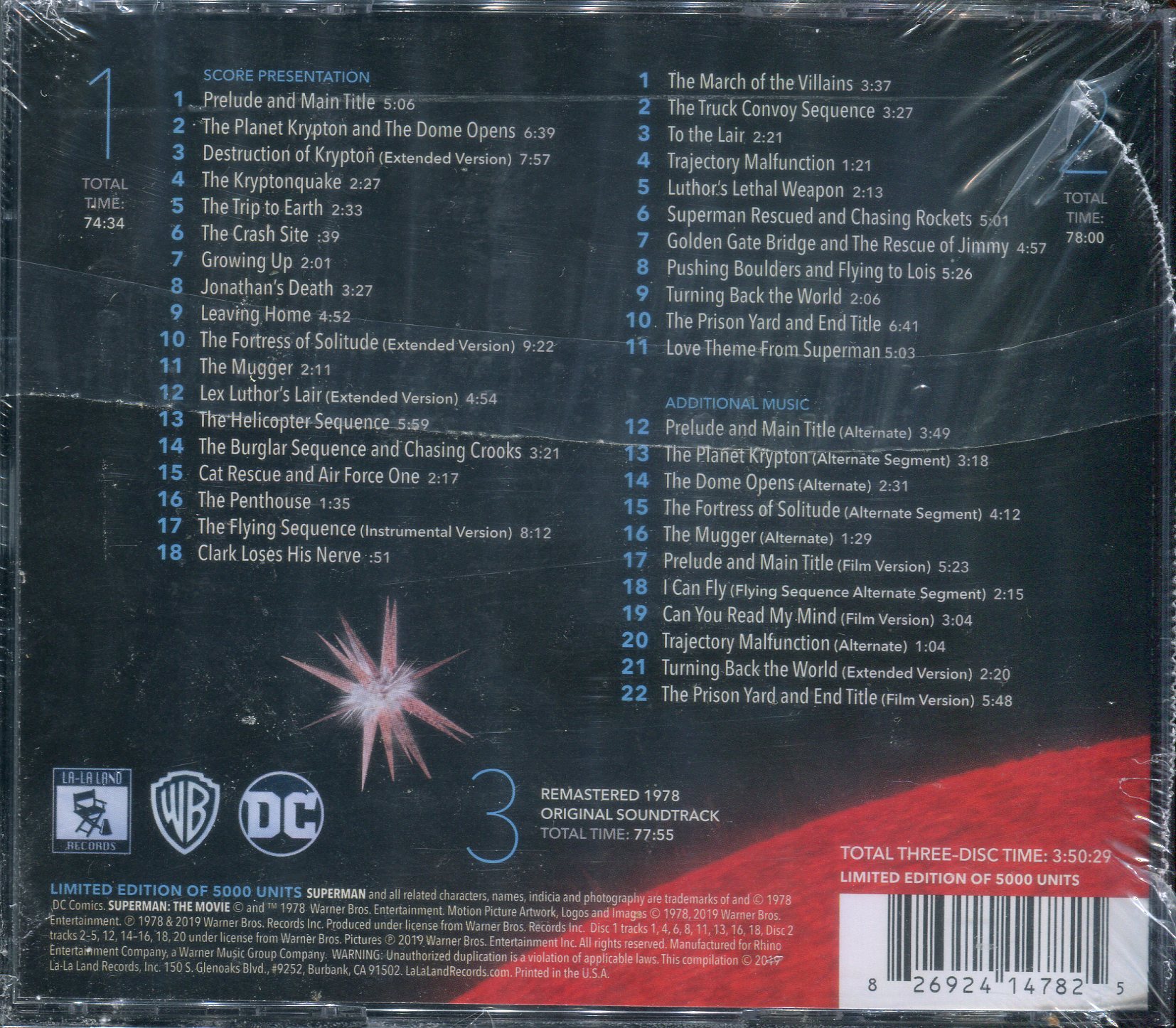 SUPERMAN: THE MOVIE (3CD - Sealed) - Image 2